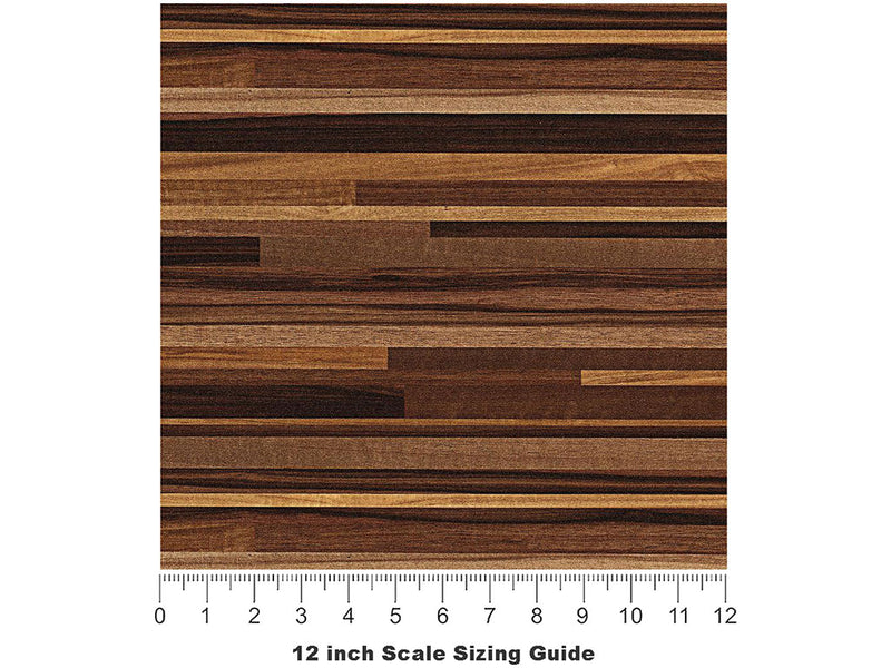 Roanoke Stain Wooden Parquet Vinyl Film Pattern Size 12 inch Scale~Rwraps Roanoke Stain Wooden Parquet Sizing Chart~3