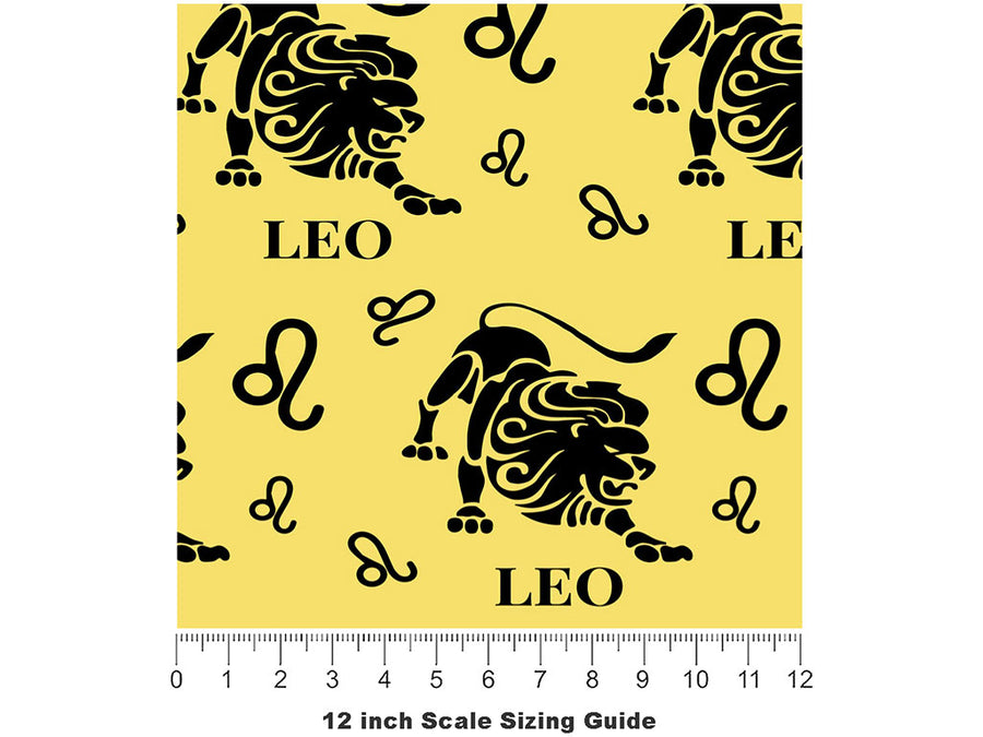 Roaring Lion Astrology Vinyl Film Pattern Size 12 inch Scale~Rwraps Roaring Lion Astrology Sizing Chart~2