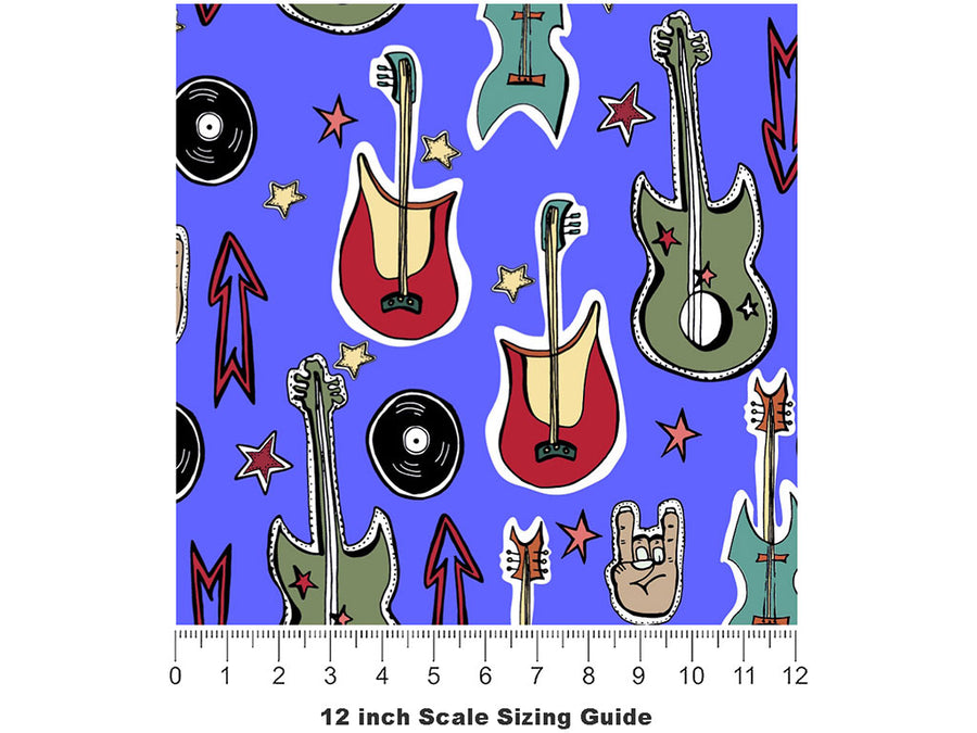 Rock On Music Vinyl Film Pattern Size 12 inch Scale~Rwraps Rock On Music Sizing Chart~2