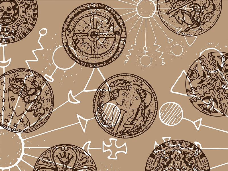 Roman Medallions Mystic Vinyl Wrap Pattern~Rwraps Series 914 Digitally Printed Vinyl Wrap~0