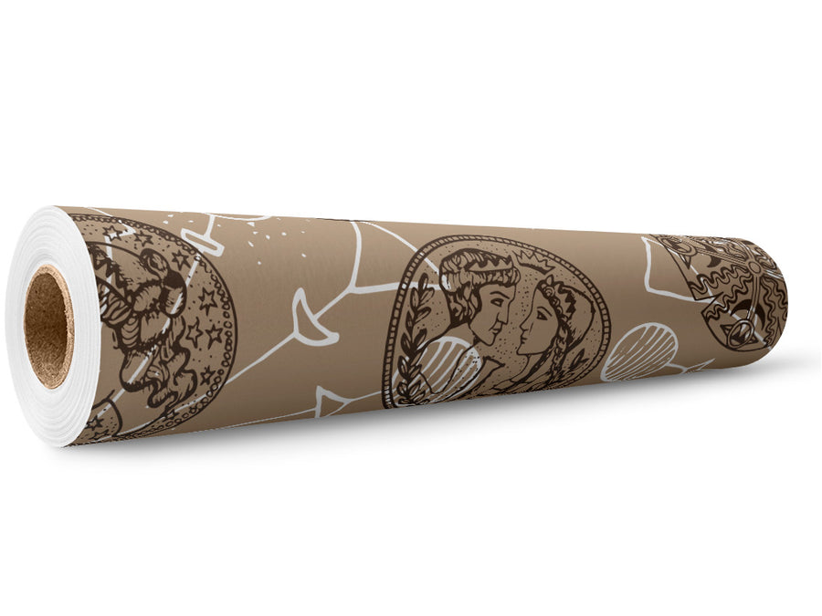 Roman Medallions Mystic Wrap Film Wholesale Roll~Rwraps Series 914 Digitally Printed Vinyl Roll~5