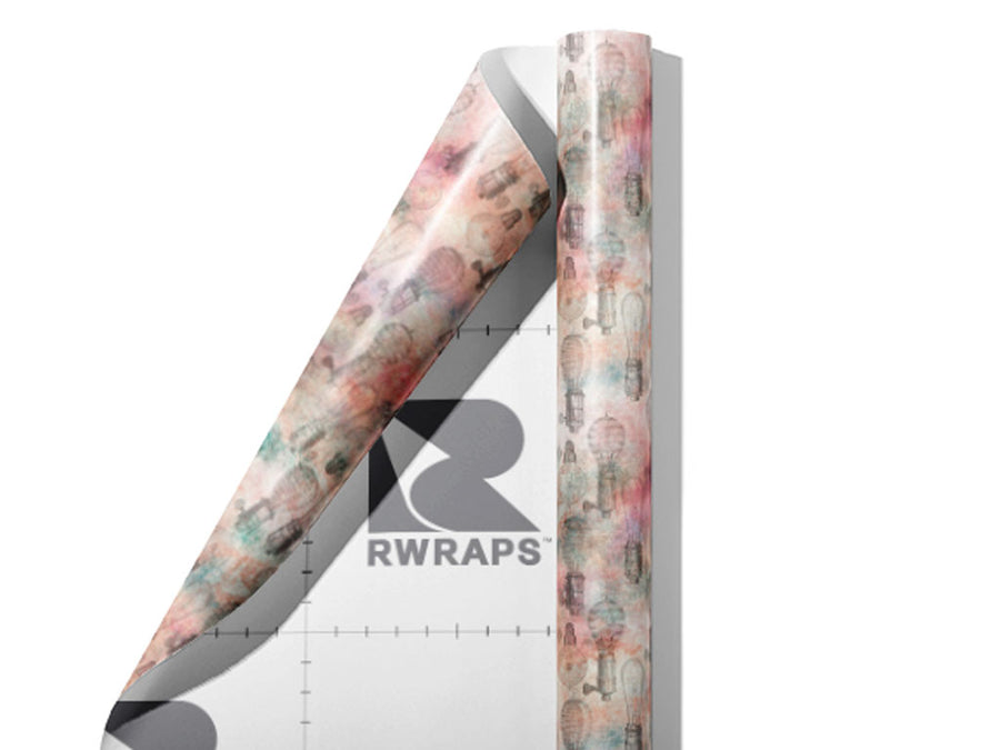 Romantic Ideas Steampunk Wrap Film Sheets~Rwraps Series 914 Romantic Ideas Steampunk Scrolled Sheet~3