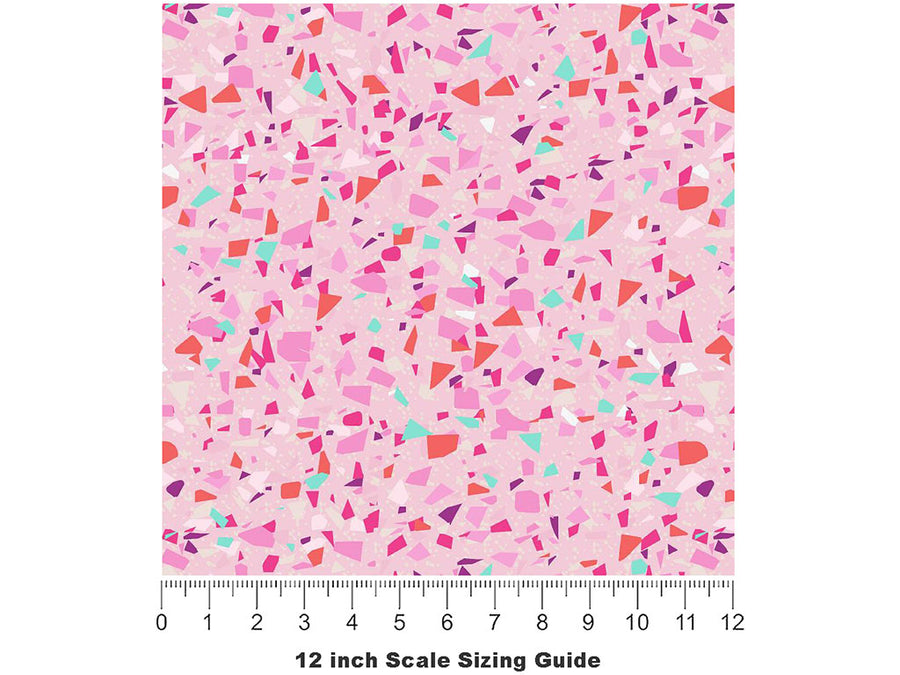 Rosa Terrazzo Vinyl Film Pattern Size 12 inch Scale~Rwraps Rosa Terrazzo Sizing Chart~2