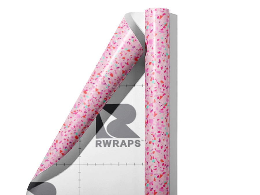 Rosa Terrazzo Wrap Film Sheets~Rwraps Series 914 Rosa Terrazzo Scrolled Sheet~3