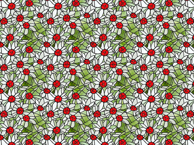 Rose Buds Stained Glass Vinyl Wrap Pattern~Rwraps Series 914 Digitally Printed Vinyl Wrap~0