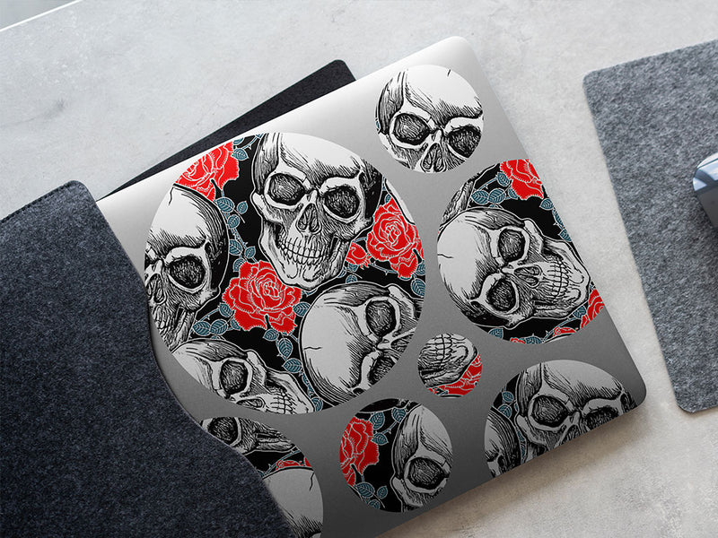 rose court skull and bones DIY Laptop Stickers