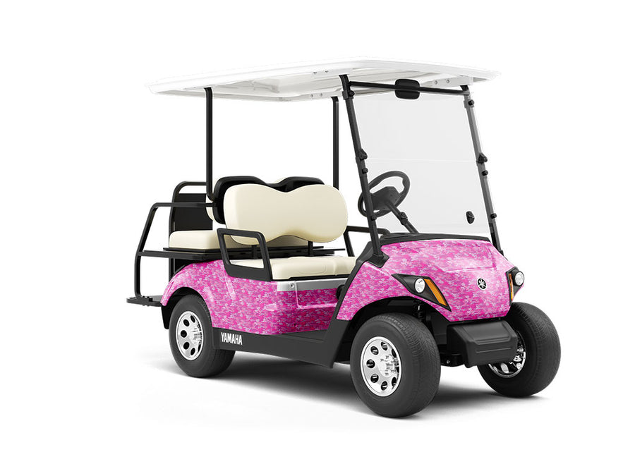 Rouge Woodland Camouflage Wrapped Golf Cart