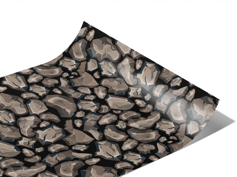 Rough Brown Cobblestone Vinyl Wraps~Rwraps Series 914 Digitally Printed Vinyl Wrap~1