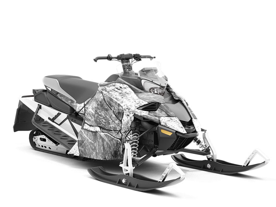 Rough Monochrome Tile Custom Wrapped Snowmobile