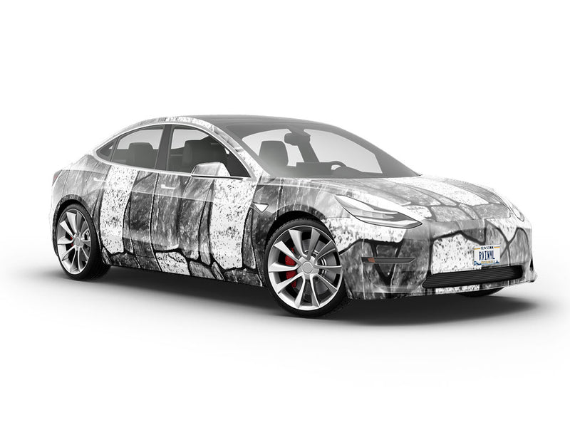 Rough Monochrome Tile Vehicle Vinyl Wrap