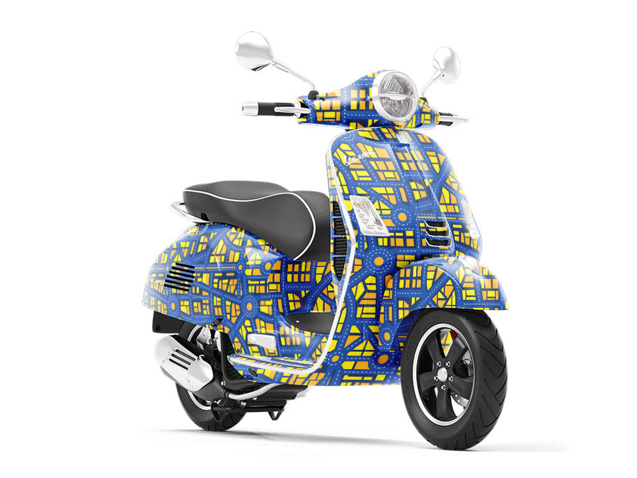 Roundabout Nightmare Cityscape Vespa Scooter Wrap Film