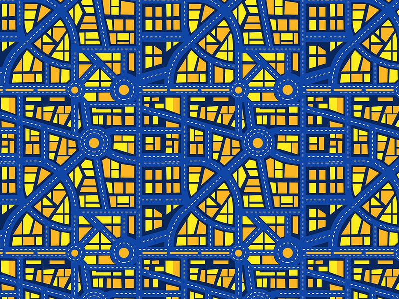 Roundabout Nightmare Cityscape Vinyl Wrap Pattern~Rwraps Series 914 Digitally Printed Vinyl Wrap~0