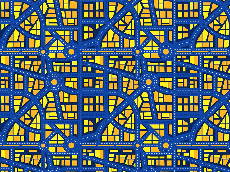 Roundabout Nightmare Cityscape Vinyl Wrap Pattern~Rwraps Series 914 Digitally Printed Vinyl Wrap~0