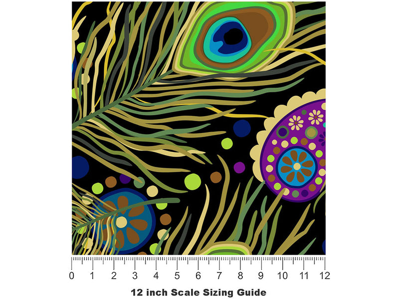 Royal Attire Birds Vinyl Film Pattern Size 12 inch Scale~Rwraps Royal Attire Birds Sizing Chart~2