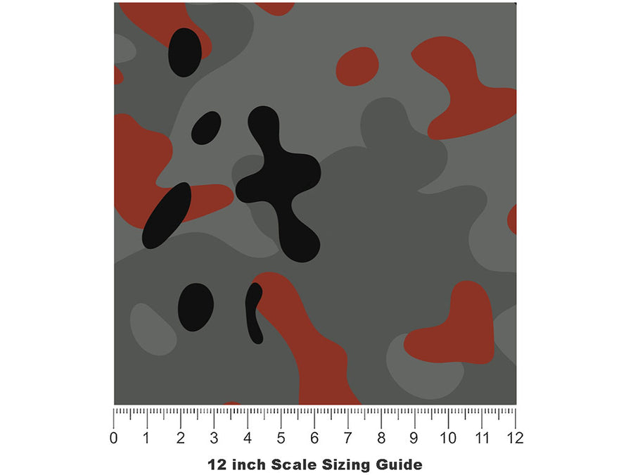 Ruby Gray Camouflage Vinyl Film Pattern Size 12 inch Scale~Rwraps Ruby Gray Camouflage Sizing Chart~3