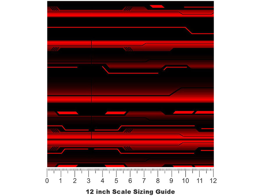 Ruby Red Technology Vinyl Film Pattern Size 12 inch Scale~Rwraps Ruby Red Technology Sizing Chart~3