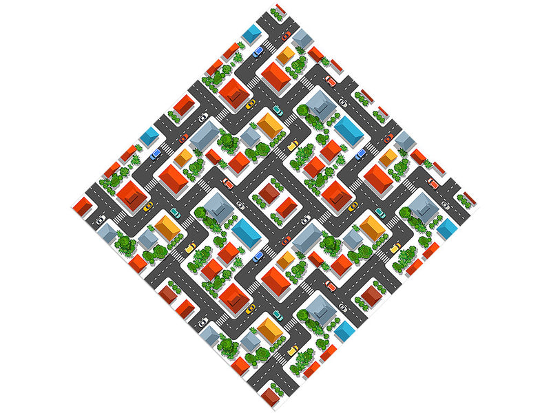 Running Errands Cityscape Vinyl Wrap Pattern
