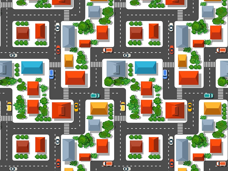 Running Errands Cityscape Vinyl Wrap Pattern~Rwraps Series 914 Digitally Printed Vinyl Wrap~0