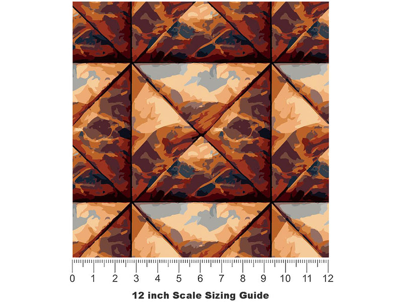 Rust Square Tile Vinyl Film Pattern Size 12 inch Scale~Rwraps Rust Square Tile Sizing Chart~3