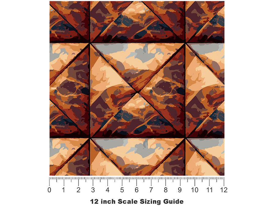 Rust Square Tile Vinyl Film Pattern Size 12 inch Scale~Rwraps Rust Square Tile Sizing Chart~3