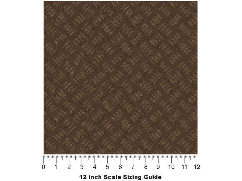 Rusted Metal Diamond Plate Vinyl Film Pattern Size 12 inch Scale~Rwraps Rusted Metal Sizing Chart~2