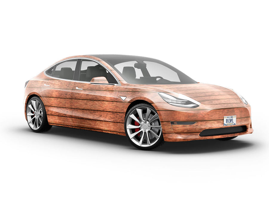 Rustic Chestnut Wood Plank Vehicle Vinyl Wrap