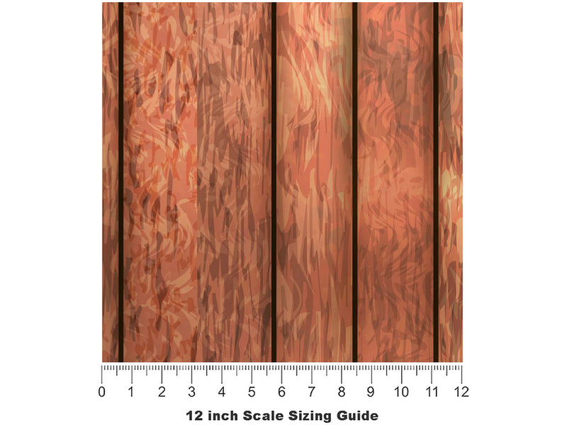 Rustic Chestnut Wood Plank Vinyl Film Pattern Size 12 inch Scale~Rwraps Rustic Chestnut Wood Plank Sizing Chart~3