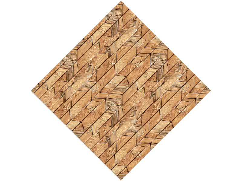 Rustic Trapezoids Wooden Parquet Vinyl Wrap Pattern