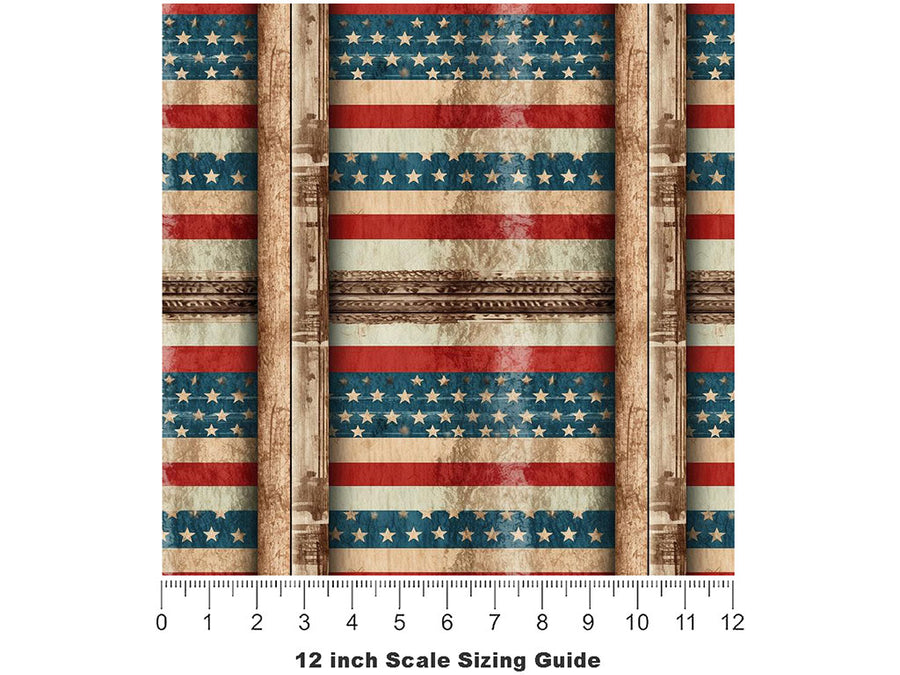 Rustic Wall Americana Vinyl Film Pattern Size 12 inch Scale~Rwraps Rustic Wall Americana Sizing Chart~3