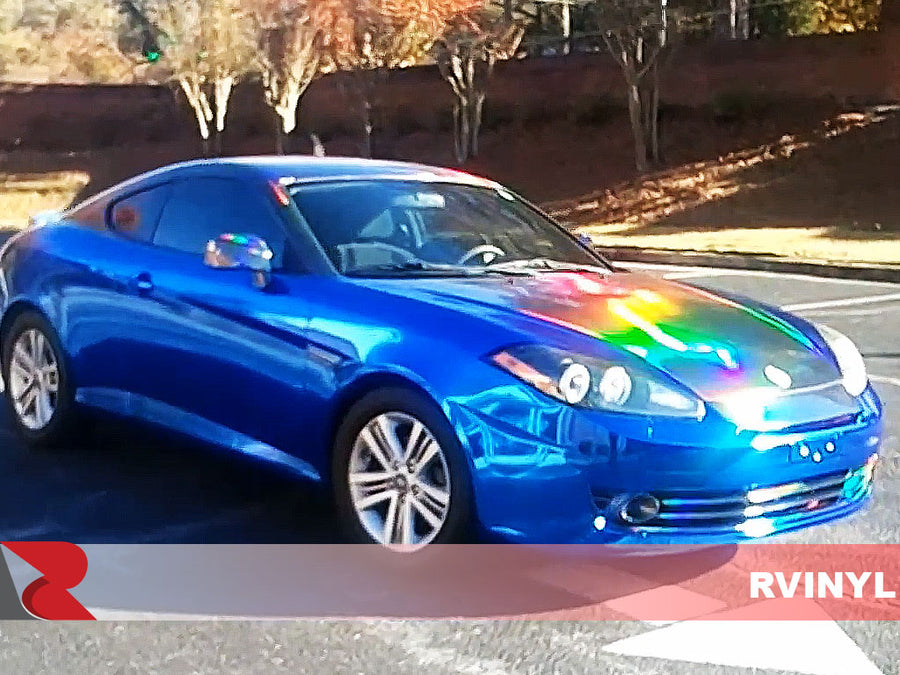 Rwraps Full 2008 Hyundai Tiburon With Black Holographic Chrome Vinyl