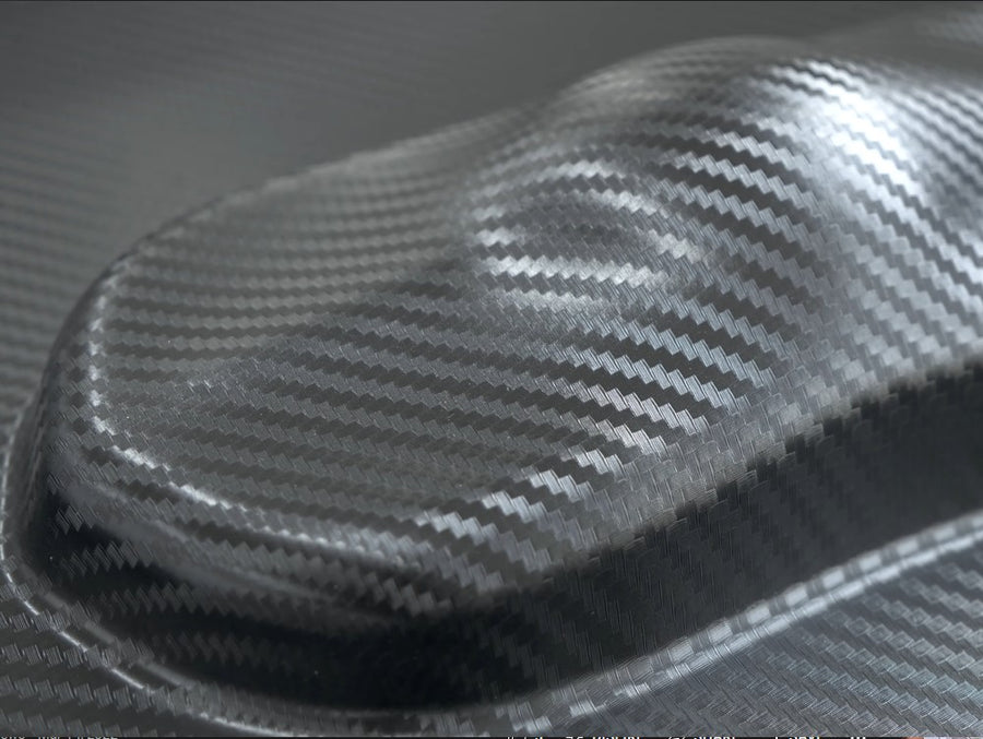 3D Black Carbon Fiber car wrap