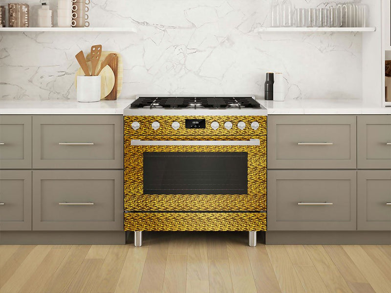 Rwraps™ 3D Carbon Fiber Gold (Digital) Oven Wraps