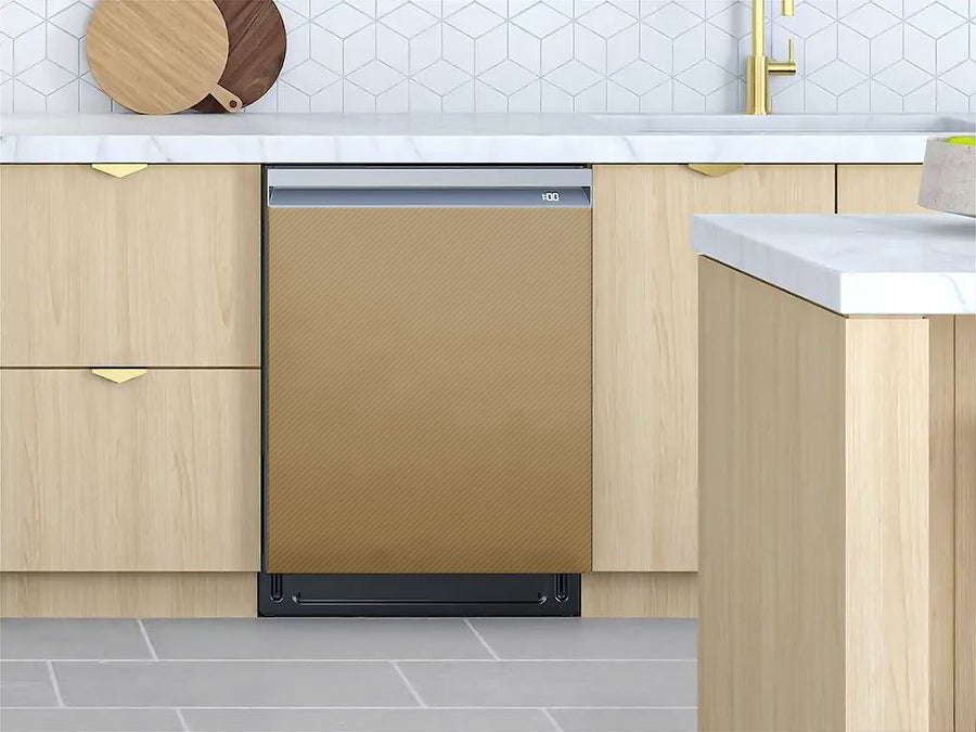Rwraps™ 3D Carbon Fiber Gold Custom Dishwasher Cover