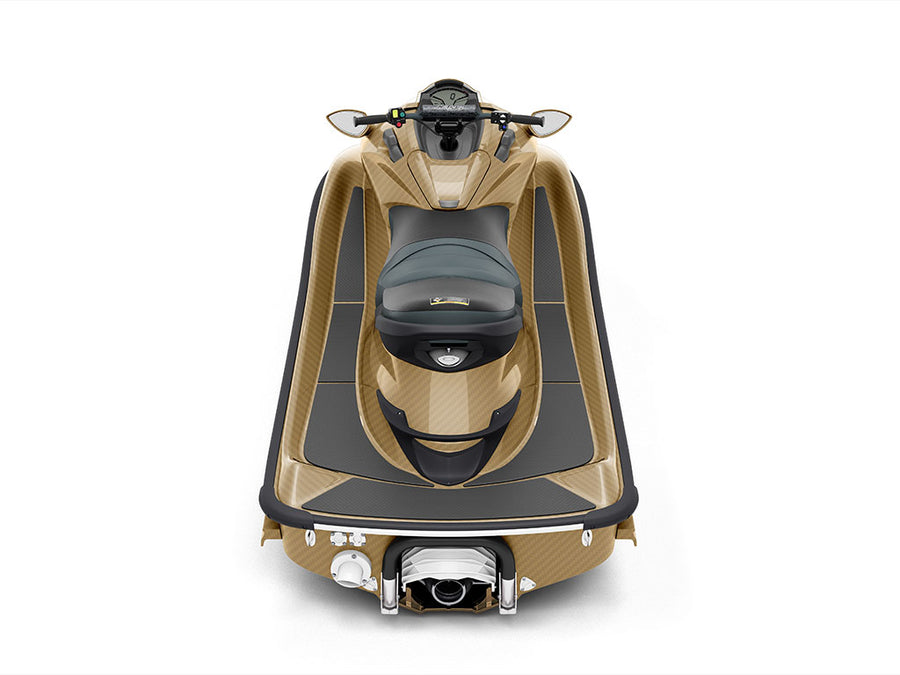 Rwraps 3D Carbon Fiber Gold Jet Ski Vinyl Wraps