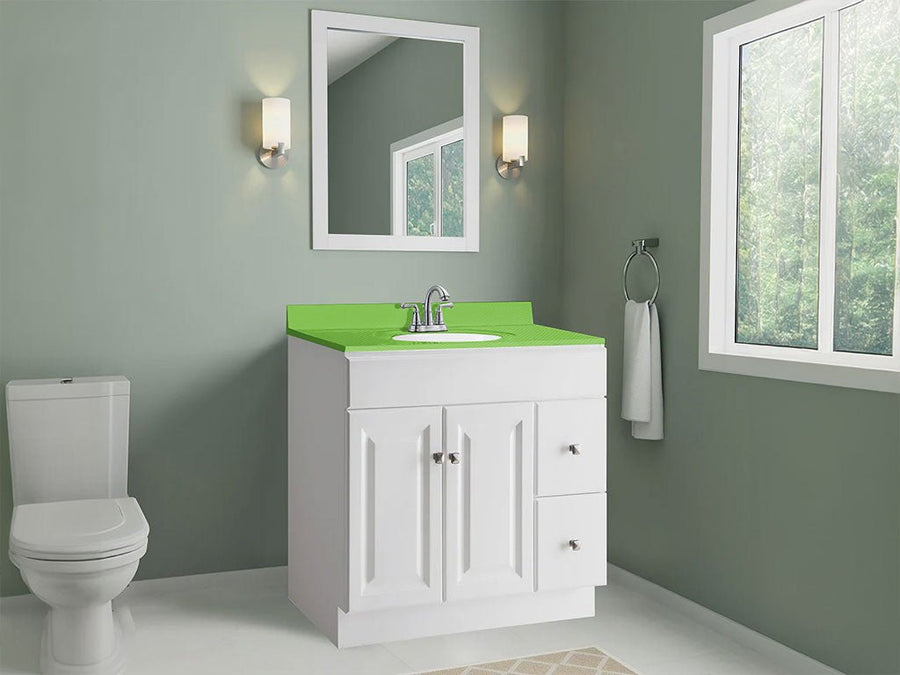 Rwraps 3D Carbon Fiber Green Custom Bathroom Counter Wraps