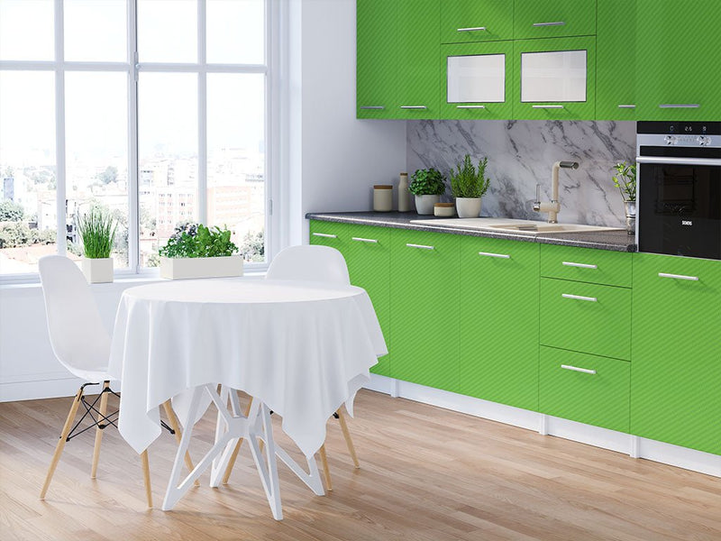 Rwraps 3D Carbon Fiber Green DIY Kitchen Cabinet Wraps