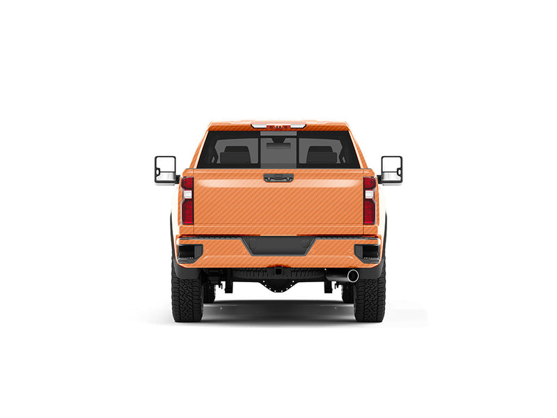 Rwraps 3D Carbon Fiber Orange Truck Vinyl Wraps