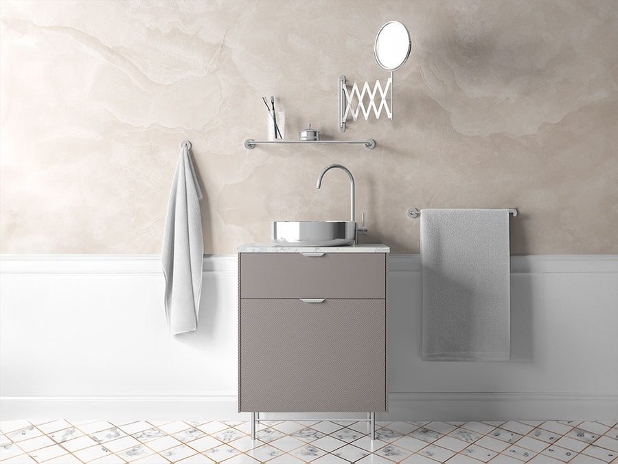 Rwraps™ 3D Carbon Fiber Silver Bathroom Cabinet Wraps