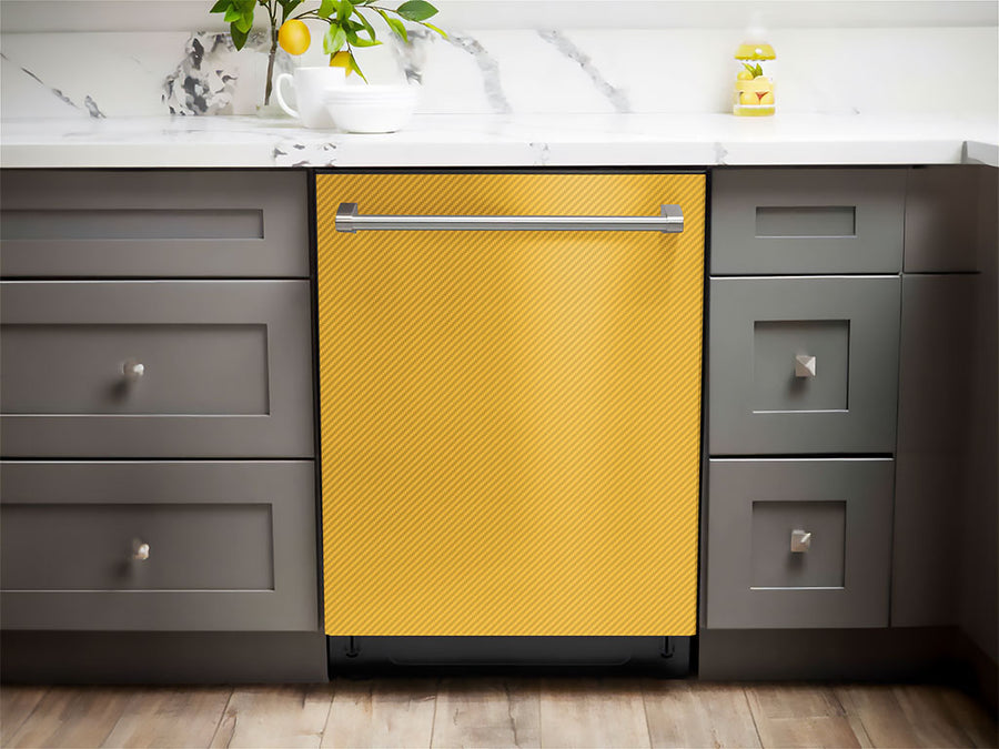 Rwraps™ 3D Carbon Fiber Yellow Dishwasher Wraps