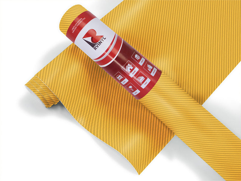 Rwraps 3D Carbon Fiber Yellow Vinyl Bicycle Wrap