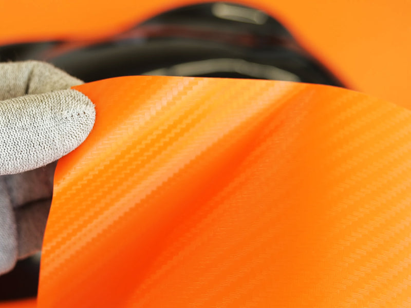 Rwraps 3D Orange Carbon Fiber Film~Rwraps 3D Orange Carbon Fiber Vinyl Sheet~0