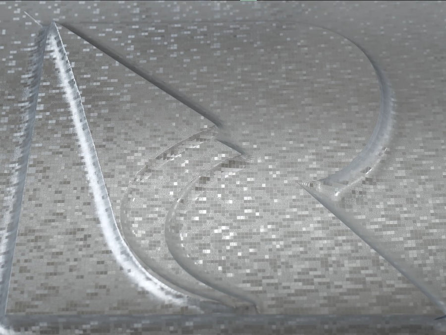 3D Silver Digital Carbon Fiber film wrap