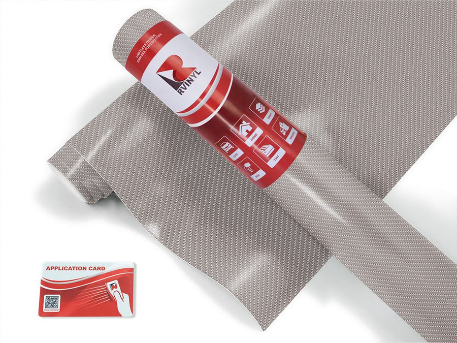 Rwraps 4D Carbon Fiber Silver Ranget Wrap Color Film