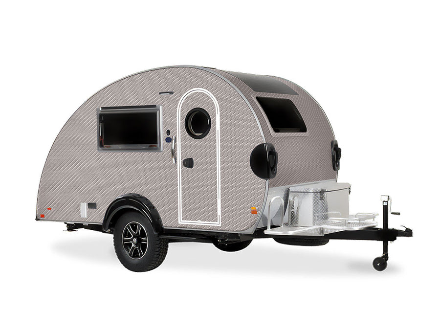 Rwraps 4D Carbon Fiber Silver DIY Tear Drop Trailer Wraps