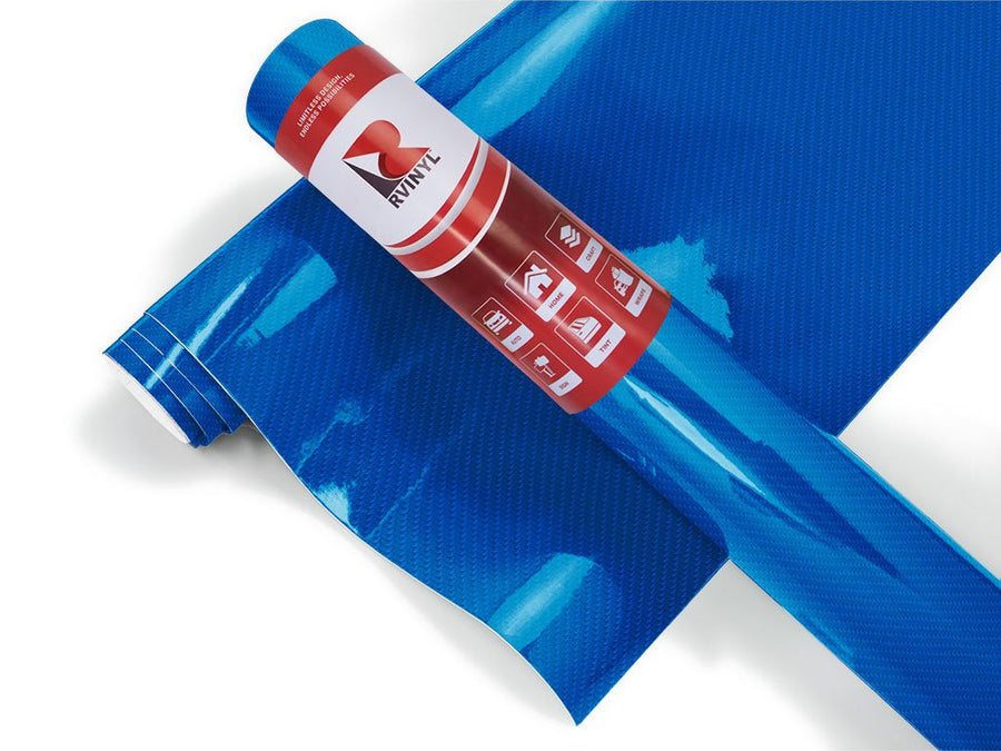 Rwraps 5D Carbon Fiber Epoxy Blue Tool Cabinet Wrap Color Film
