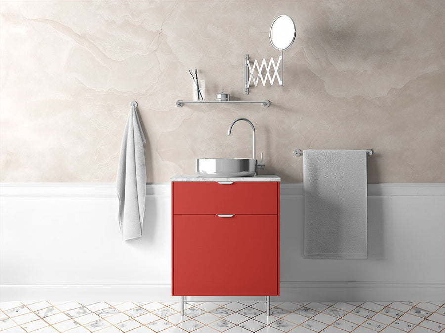 Rwraps™ 5D Carbon Fiber Epoxy Red Bathroom Cabinet Wraps