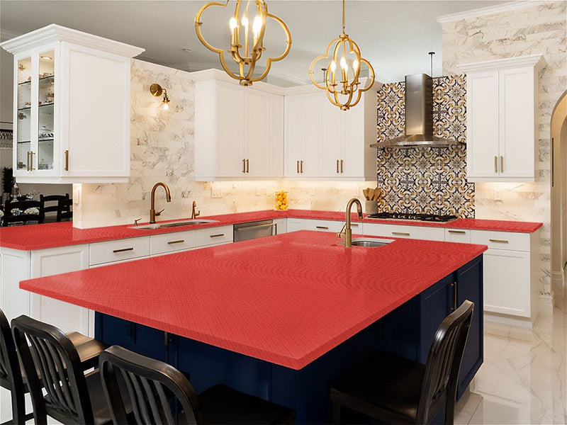 Rwraps 5D Carbon Fiber Epoxy Red DIY Kitchen Counter Wraps