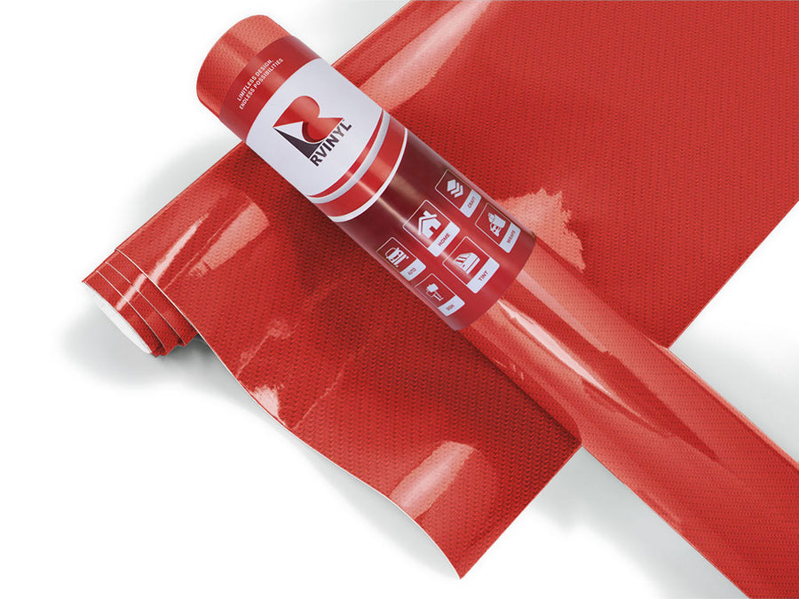 Rwraps 5D Carbon Fiber Epoxy Red UTV Wrap Color Film