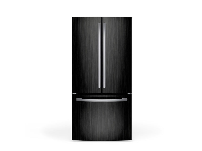 Rwraps Brushed Aluminum Black DIY Built-In Refrigerator Wraps