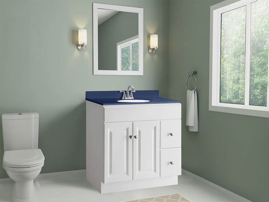 Rwraps Brushed Aluminum Blue Custom Bathroom Counter Wraps